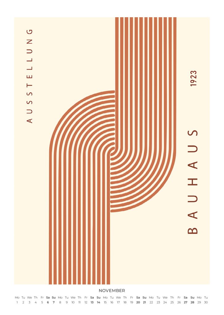 Bauhaus Burnt Orange Kalender 2027