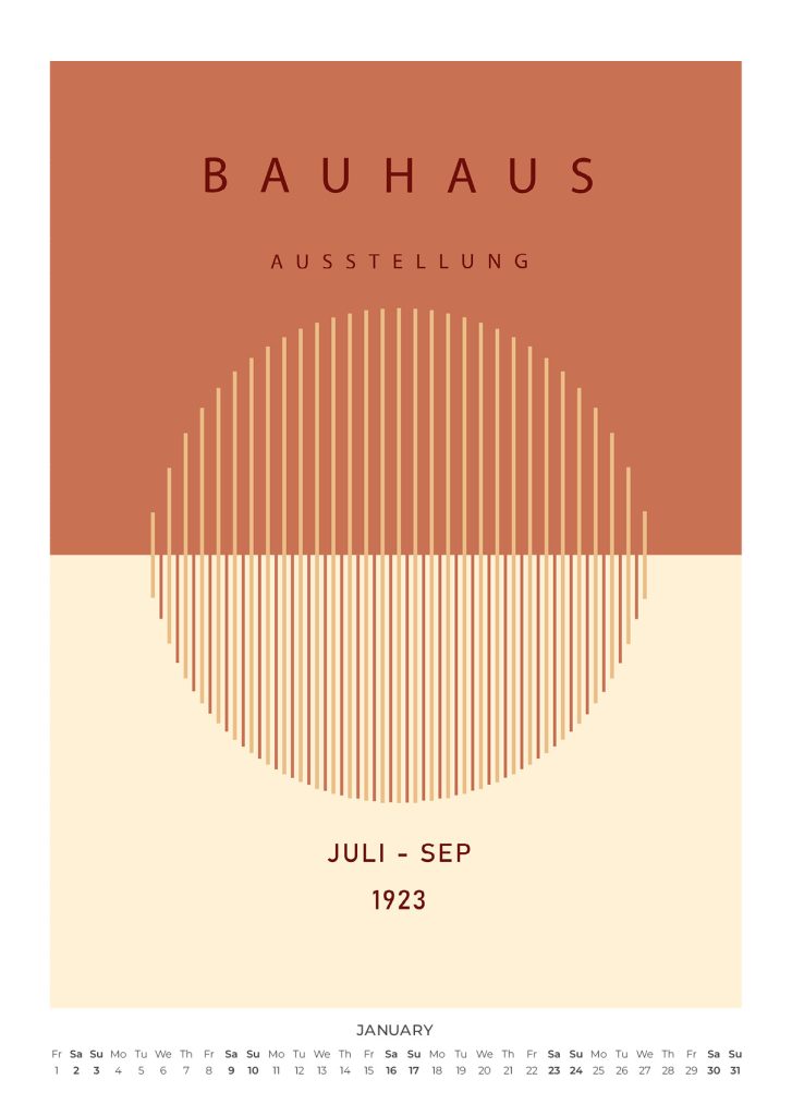 Bauhaus Burnt Orange Kalender 2027