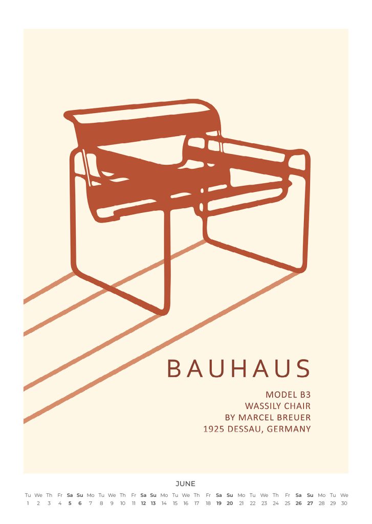 Bauhaus Burnt Orange Wandkalender 2027